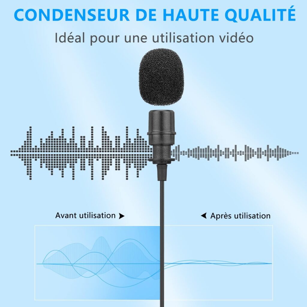 Microphone à Revers Cardioïde 48 V, Alimentation Fantôme, Réduction du Bruit Omnidirectionnelle, Micro XLR Mono 3 Broches pour Enregistrement, Entretien avec un Matériau en Microphone à Revers Cardioïde 48 V, Alimentation Fantôme, Réduction du Bruit Omnidirectionnelle, Micro XLR Mono 3 Broches pour Enregistrement, Entretien avec un Matériau en