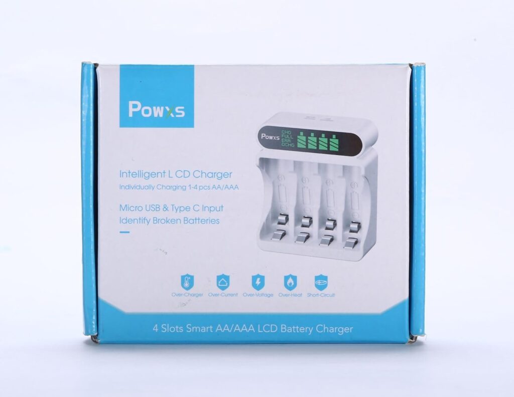Chargeur Ni-MH Ni-CD Chargeur De Piles POWEROWL 8 Baies - USB Pour AA/AAA Ni -MH Ni-CD - Charge Individuelle Avec LEDs Chargeur Piles