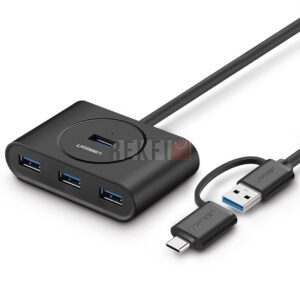 Adaptateur Hub USB 3.0 UGREEN à 4 ports avec interface USB-C ET USB-A