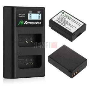 Powerextra 2 Packs Batterie LP-E10 avec Chargeur LCD