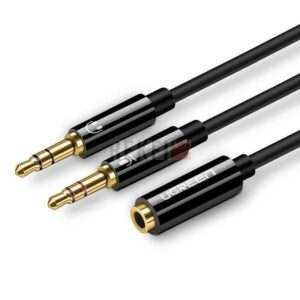 Câble répartiteur Ugreen AUX mini-jack 3,5 mm (femelle) - 2x mini-jack 3,5 mm (mâle - microphone et casque)