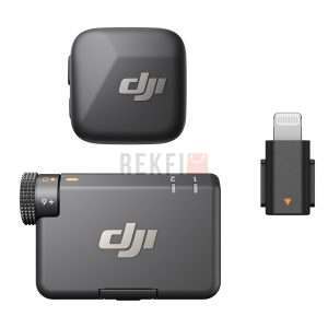 DJI Mic Mini (1 TX + 1 RX ) + Adaptateur pour Iphone (Lightning), Ultra-léger, Audio de HQ, 48 h d’Utilisation, Annulation du Bruit, Limite Auto-Microphone Sans Fil