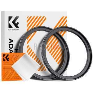 K&F Concept Bagues Step-Up 62 mm à 67 mm (x2) + Chiffon Microfibre – Adaptateur Filtre Objectif Aluminium Noir