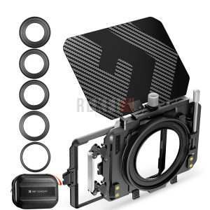 K&F Concept Matte Box avec 2 Filtres 4"x5.65" + 5 Bagues 67-95mm – Pare-soleil Cinéma pour Caméras & Objectifs Professionnels
