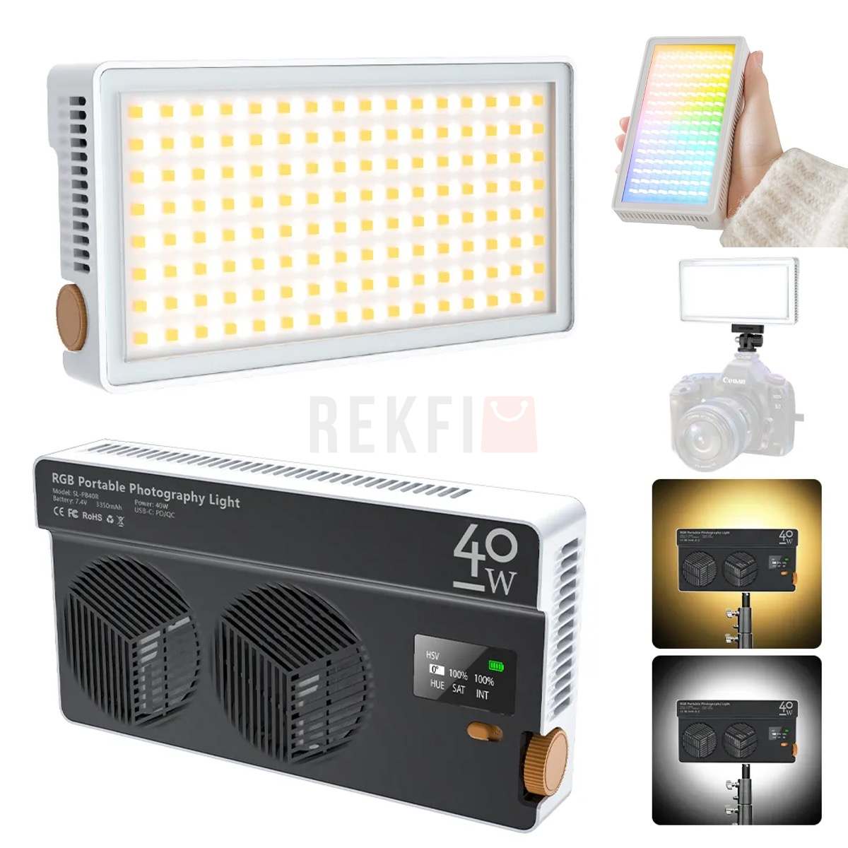 Lampe Vidéo ULANZI LT002 ​​​​RGB LED, Lampe Vidéo 7" à Intensité Variable 2500K-9000K, Lampe D'appareil Photo Avec Aimants, Lampe Photo Portable Pour La Photographie Vidéo - Photo, Audio & Vidéo