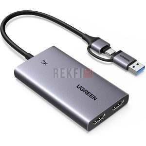 UGREEN Carte Acquisition Vidéo HDMI 4K 30Hz USB-C/USB-A (1080p 60fps) avec HDMI Loop-Out – Streaming, Gaming