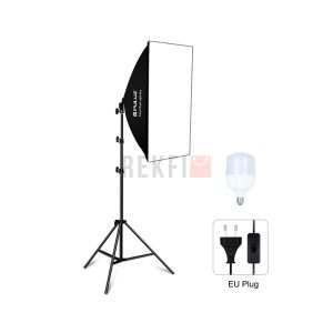 PULUZ PU5070EU Kit Softbox 50x70cm avec Trépied 2m et Ampoule LED 30W 5700K – Éclairage Studio Photo et Vidéo