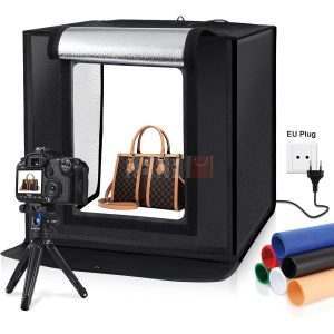 PULUZ Studio Photo Box Portable 40x40cm – Kit Éclairage LED avec 6 Fonds Couleurs