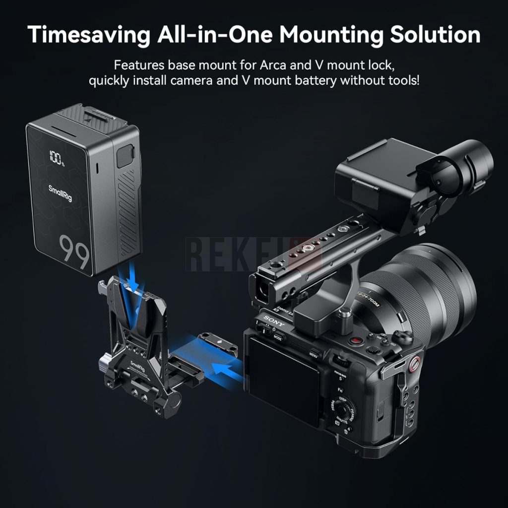 SMALLRIG Plaque Batterie V-Mount 2988 – Fixation Solide Pour Batteries V-Lock Sur Rigs Et Caméras