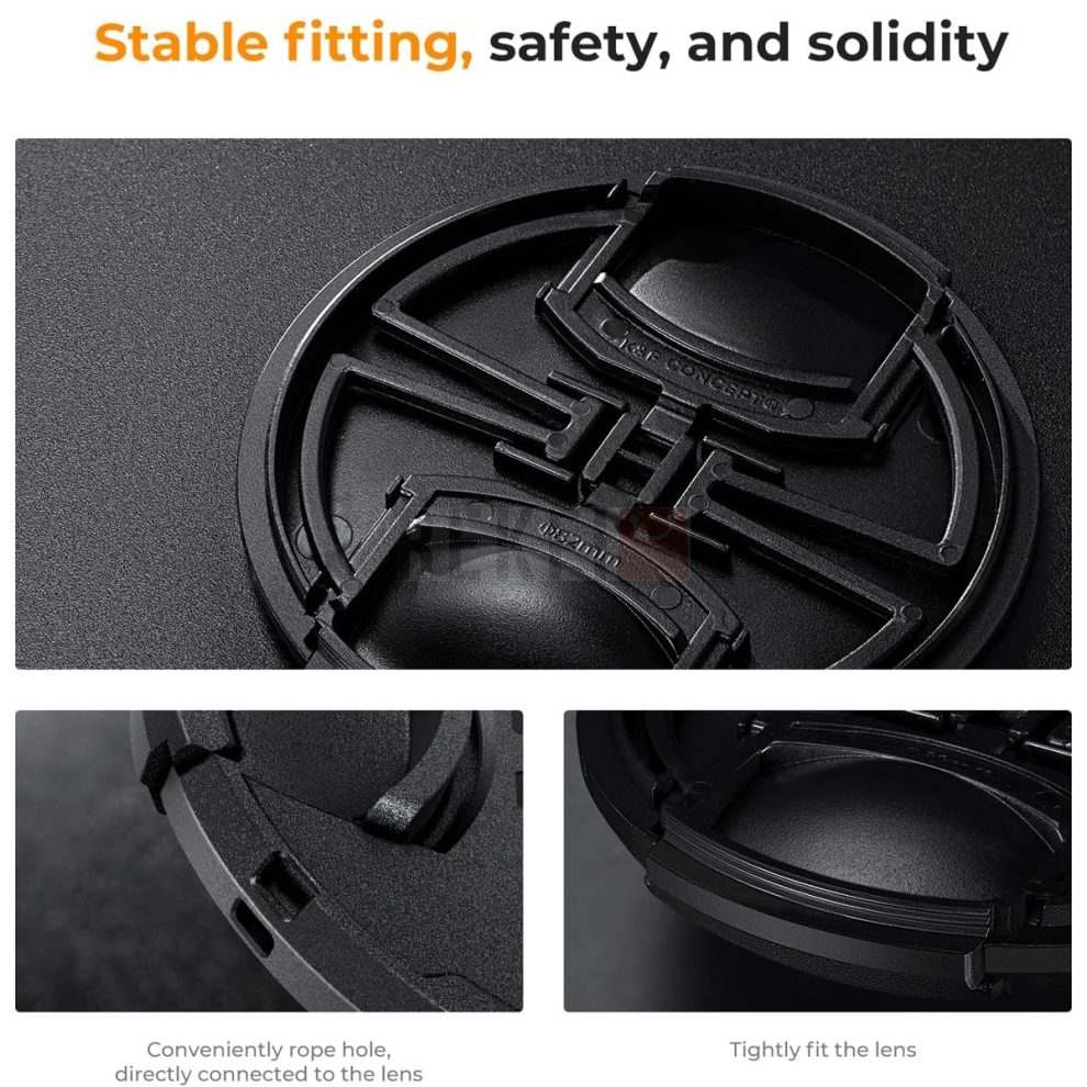 Bouchon de protection pour objectifs d'appareil photo avec filetage de filtre de 49 à 82 mm