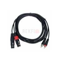 Cordial EU 3 FC – Câble double asymétrique 3 m 2× XLR femelle vers 2× RCA mâle