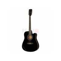 Harley Benton D-120CE BK – Guitare électro-acoustique Dreadnought pan coupé, coloris noir
