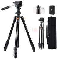 K&F Concept KF09.115V1 – Trépied vidéo 196 cm avec tête 3 voies pour caméra et smartphone
