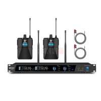 D Debra Audio PRO ER-202 – Système de monitoring in-ear sans fil UHF double canal, 530-580 MHz, 2×100 canaux, latence <3ms, SNR >96 dB pour la scène, le studio et le groupe