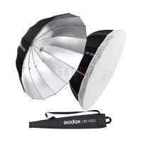 Godox UB-105S – Parapluie parabolique réfléchissant profond 105 cm intérieur argenté avec couvercle diffuseur, tige 8mm réglable flood-to-spot pour la photographie et la vidéo studio