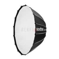 Godox QR-P120T – Softbox parabolique à dégagement rapide 120 cm, monture Bowens, 16 tiges, intérieur argenté, diffuseurs interne et externe amovibles pour le grand studio et la mode