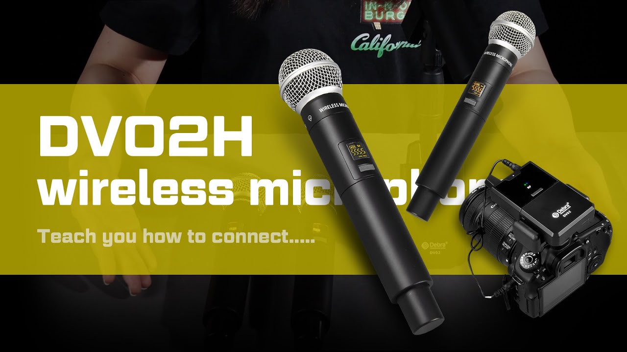 How to connect D Debra DV02H wireless microphone to phone and camera