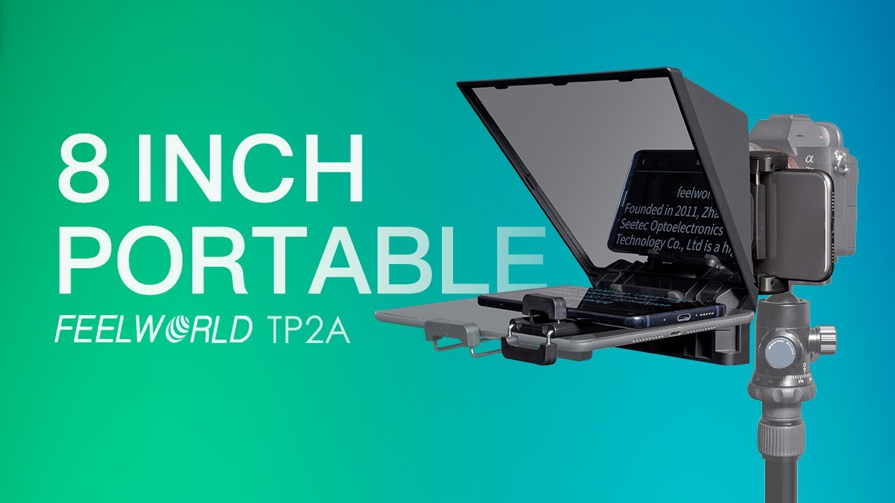 FEELWORLD TP2A Portable 8" Teleprompter supports Smartphone/Tablet Prompting Smartphone DSLR