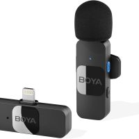 Microphone omnidirectionnel cravate sans fil pour iPhone, iPad et Mac BOYA by-V1