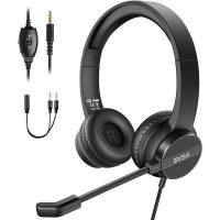 Casque Micro EKSA H12  avec Bouton de Muet, Contrôle du Volume, Idéal pour Réunion, Visioconférence, Télétravail, Bureau,
