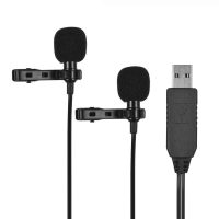 Microphone cravate USB - Deux têtes
