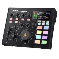 Maonocaster AM100 Interface audio tout-en-un avec table de mixage DJ et carte son, streaming en direct, PC, enregistrement et jeux