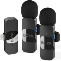 Microphone omnidirectionnel cravate sans fil pour iPhone, iPad et Mac BOYA BY-V2