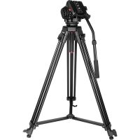 Trépied Vidéo Pro VT3500S + VT-3530 avec Tête d'Amortissement De Fluide VT-3530 Pour Caméscope