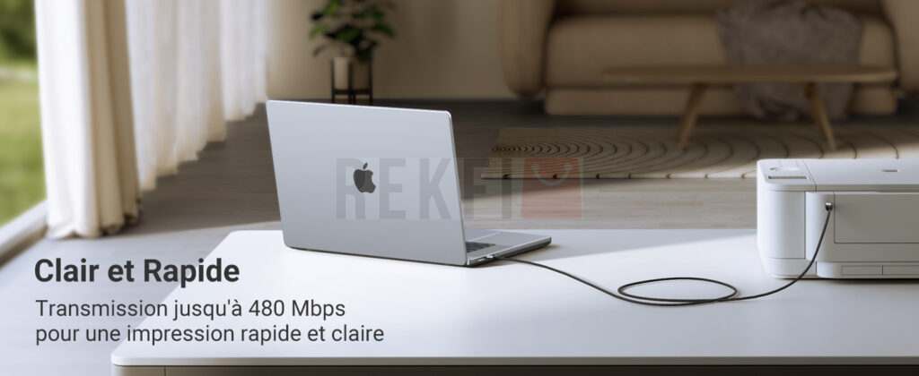 Cable Imprimante USB C Male vers USB B 6