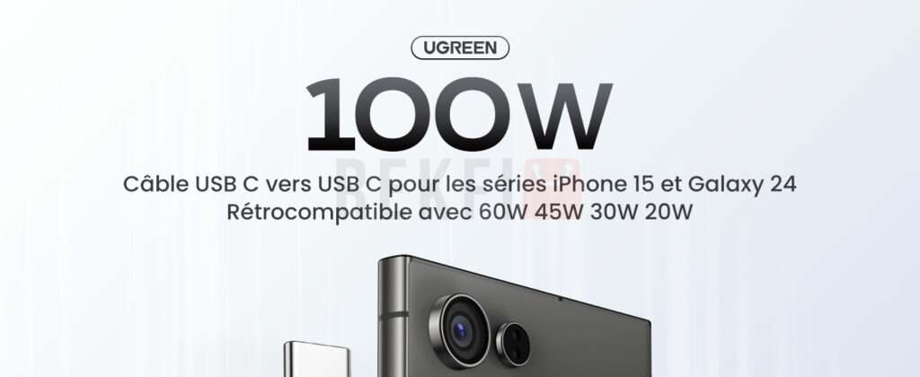 Cable Ugreen USB C vers USB C PD100W 7