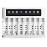 Chargeur de Piles Rechargeables AA AAA EBL 8 Slots LCD à charge rapide avec Micro USB et Type C