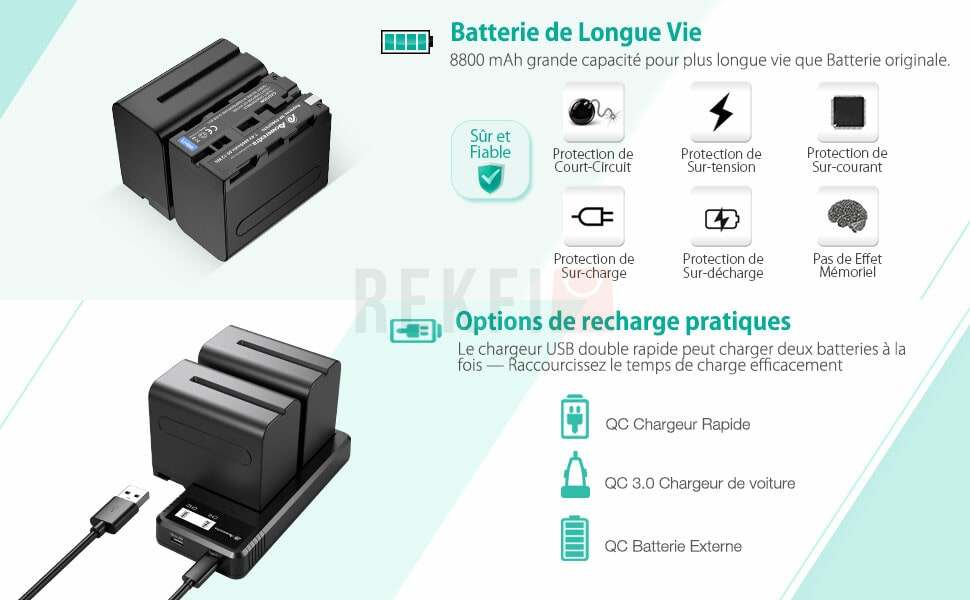 PowerextraBatterieSonyNP F970 Chargeur LCD 11 min