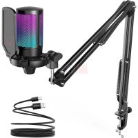 Microphone FIFINE  A6T, RGB USB pour streaming, Podcast