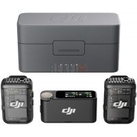 Microphone cravate sans Fil DJI Mic 2 (2 TX + 1 RX + Boîtier recharge) avec Réduction du Bruit et Enregistrement 32bits à Virgule Flottante