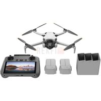 DJI Mini 4 Pro Fly More Combo avec DJI RC 2, Caméra 4K, Temps de Vol de 34 min, 2 Batteries Supplémentaires  