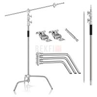 Selens C Stand avec Bras de Girafe, Support d'Eclairage Réglable en Acier Inoxydable 3,3 m de hauteur avec 128 cm Bras de Maintien