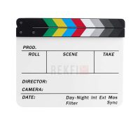 Clap pour Tournage Film Professionnel, Réalisateurs Vidéo, Aimant Intégré Photographie Action Clap Acrylique 30x25cm