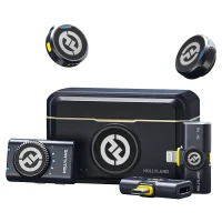 Hollyland Lark M2 Micro Cravate sans Fil (2TX+1RX) pour Camera, iPhone, Android, PC, 300 m Portée, Qualité Audio Hi-Fi, Réduction du Bruit,