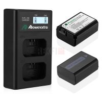 Powerextra Pack de 2 batteries Sony NP-FW50 et Chargeur double LCD USB