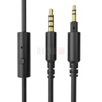 Câble audio OneOdio jack 3,5 vers jack 3,5 mm pour casque filaire A71/HiFi/Pro C/Pro M, câble avec micro et bouton marche/arrêt