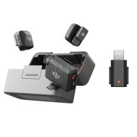 DJI Mic Mini (2 TX + 1 RX + Boîtier de Recharge)+ Adaptateur pour Iphone (Lightning), Pack, Ultra-léger, Audio de HQ, 48 h d’Utilisation, Annulation du Bruit, Limite Auto