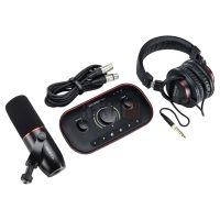 Focusrite Vocaster Two Studio – Kit de Podcasting Complet 1 Personne avec Micro XLR, Casque, Interface Audio USB-C et Câbles