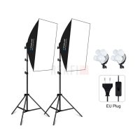 Kit Éclairage Studio PULUZ 2x Softbox 50x70 cm avec 8 Ampoules LED E27 – Lumière Continue 5700K pour Photo et Vidéo