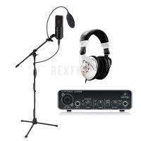 Ensemble Studio microphone Fifine K669C avec Trépied, carte son Behringer Umc 22, Casque Studio Professionnel Behringer