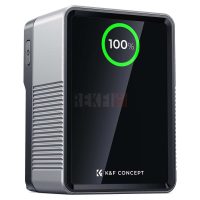 K&F Concept Batterie V-Mount 99Wh – Mini Batterie V-Lock 14.8V/6700mAh avec Charge Rapide 100W PD, DC/D-Tap/USB-C/USB-A, Écran TFT, pour Caméras et Moniteurs