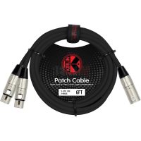 Kirlin Y-301-06 BK – Câble Y de Patch 1 XLR Mâle vers 2 XLR Femelles 1,8 m, Cuivre OFC Blindé, Qualité Pro pour Studio et Sono