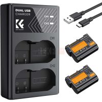 K&F Concept EN-EL15 – Batterie 2100 mAh + Chargeur Double USB Compatible Nikon D7000, D7100, D7500, D850, D810, D750, D500, Z6, Z7, Z5