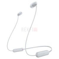 SONY WI-C100 Écouteurs sans Fil Bluetooth - Jusqu'à 25 Heures d'autonomie - Microphone intégré pour Les appels téléphoniques-Blanc