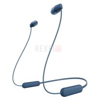 SONY WI-C100 Écouteurs sans Fil Bluetooth - Jusqu'à 25 Heures d'autonomie - Microphone intégré pour Les appels téléphoniques-Bleu
