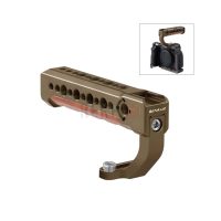 PULUZ PU3068GT – Poignée supérieure en bois avec griffe cold shoe pour cage caméra (Bronze)